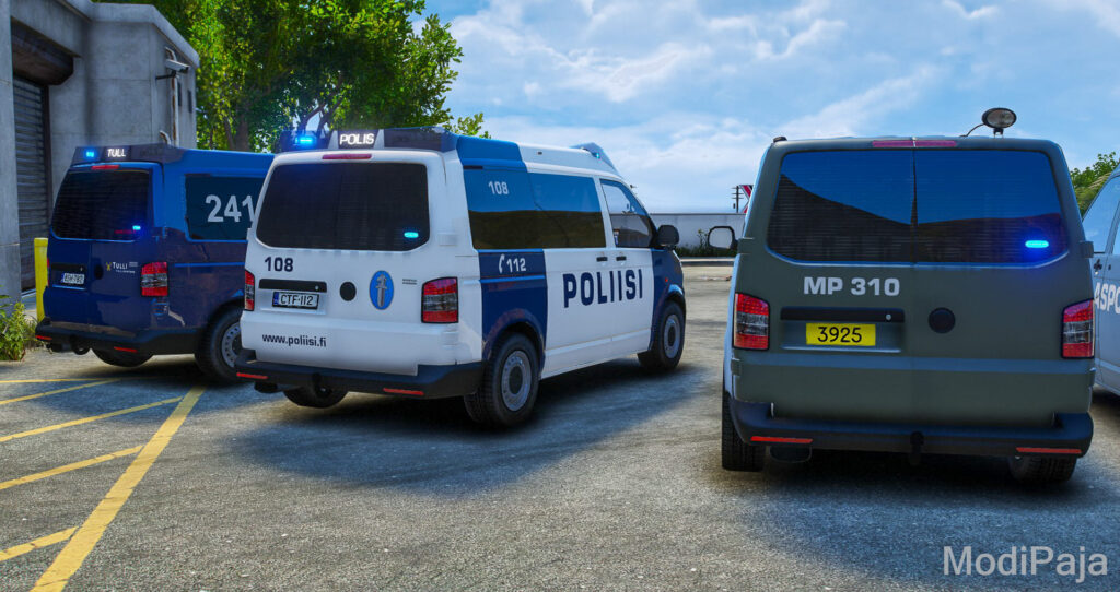 GTA V Finnish Police 108, Customs 241, Military Police vehicles